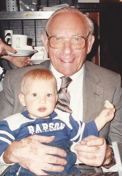 Walter Stern holding his grandson, Josh, in 1991